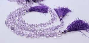 AAA Natural Pink Amethyst Faceted Heart Shape Briolette 7 To 8 MM Amethyst Gemstone Beads 9 Inch Strand Amethyst Faceted Beads - Product Image 5