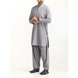 Shalwar Kameez pour hommes adultes, vêtements islamiques tendance pour hommes, design brodé, service OEM ODM. - Product Image 3