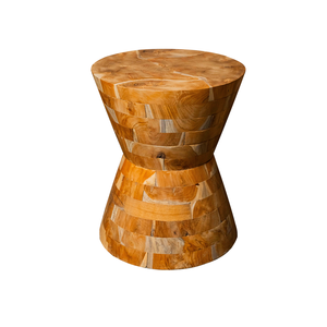 Mesa Auxiliar ARTERRA Premium Hecha a Mano con Raíz de Teca - Patrón de Grano Natural Rústico, Muebles para Sala de Estar Ecológicos - Product Image 1