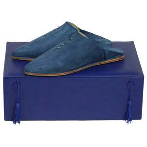 <span class=keywords><strong>Da</strong></span> <span class=keywords><strong>donna</strong></span> Babouches marocchino pelle scamosciata pelle <span class=keywords><strong>blu</strong></span> Sarma casa per pantofole comode con fodera <span class=keywords><strong>in</strong></span> vera pelle - Product Image 2