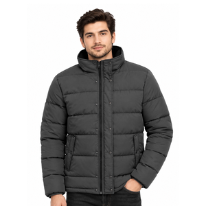 Veste matelassée pour homme personnalisée, style streetwear, haute qualité, imperméable, col montant, manteau d'hiver à capuche, rembourrage en coton - Product Image 4