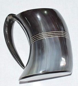 Jarra Vikinga Personalizada con Logotipo Personalizado |   Jarra de cuerno de buey pulido hecha a mano |   Regalo Único para Padrinos de Boda y Personalizado para Empresas - Product Image 4