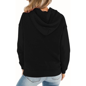 Sweat-shirt à capuche décontracté pour femme, respirant, à manches longues, coupe ample, 100% coton, délavé, tie-dye, pour l'hiver - Product Image 2