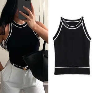 Summer Women Silk/Cotton Solid Satin Fabric Eco-Friendly Casual Tank Crop <b>Top</b> O-Neck - Product Image 5
