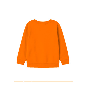 Sweat-shirt à col rond en velours coupe-vent et écologique, orange, en coton, à manches longues et à manches lanternes, pour l'hiver, pour les tout-petits et les enfants - Product Image 2