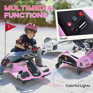 Pink 12V Electric Drifting Go Kart Slow Start Music Lights 4x4 <b>Drive</b> <b>Disc</b> Brake Custom Engine Capacity for Children-1 Year - Product Image 5