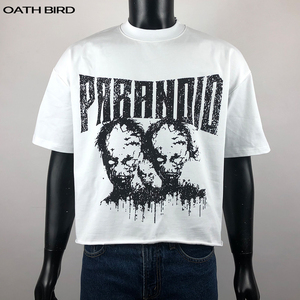 เสื้อยืดโอเวอร์ไซส์ทรงบ็อกซี่ ผ้าคอตตอน 100% หนักพิเศษ 320gsm ตัดเย็บแบบไหล่ตก สไตล์สตรีทแวร์สำหรับผู้ชาย ทรงหลวม สีพื้น - Product Image 4