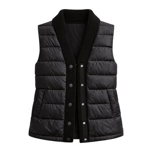 Chaleco Acolchado Reversible para Mujer, Sin Mangas, Ligero, con Cierre de Cremallera, Cálido, Informal, para Otoño e Invierno, Transpirable - Product Image 1