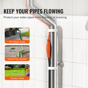 Cavo Riscaldante per Tubi d'Acqua da 30 Piedi (7W/FT) con Termostato Integrato per Protezione di Tubi in PVC/Tubo Flessibile/Metallo - Product Image 4