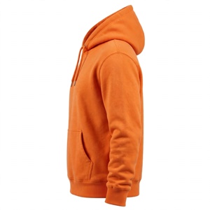 Amkoor <b>Men's</b> <b>Orange</b> Hooded French Terry Solid Front Logo Casual Pocket <b>Hoodie</b> Regular Fit Winter Wear - Product Image 4