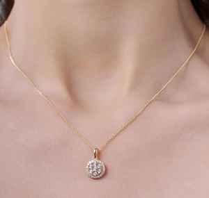Collar con Colgante Solitario de Lujo con Diamante Cultivado en Laboratorio VVS1, Certificado IGI, Chapado en Oro de 18K, Corte Brillante, para Mujer, Joyería Fina, Regalo - Product Image 4
