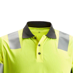Nouveau Polo de Sécurité Haute Visibilité au Design Optimal Classe 2 Vêtement de Travail Réfléchissant Jaune avec Rayures Argentées Manches Courtes - Product Image 5