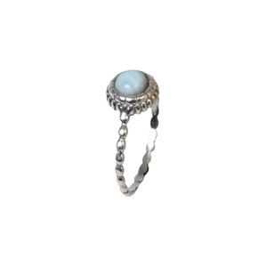 Anillo de estilo bohemio hecho a mano, anillo de promesa de piedras preciosas de Larimar, joyería de plata de ley 925 sólida, anillo de sello de plata de ley 925, joyería - Product Image 1