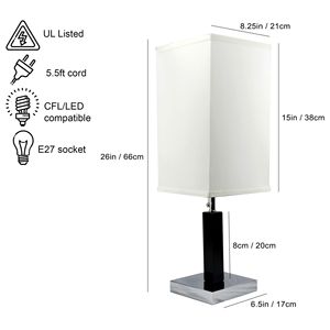 Lampada da Tavolo Quadrata in Legno Marrone 26"H 1pz/Ctn 0.92/5.55" - Product Image 6