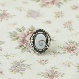 925 Sterling Silver Shiva Eye Shell <b>Ring</b> Rose Yellow Gold Plated Vintage Boho Adjustable <b>Statement</b> <b>Ring</b> Handmade Women Jewelry - Product Image 6