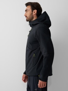 Veste softshell à capuche personnalisée pour homme, décontractée, entièrement zippée, résistante à l'eau et au vent, avec poches utilitaires, légère, pour l'extérieur - Product Image 3