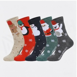 North Approach Christmas Crew <b>Socks</b> Set With Gingerbread Penguin Snowman Santa <b>Bear</b> Patterns For Adults Winter Casual Wear - Product Image 3