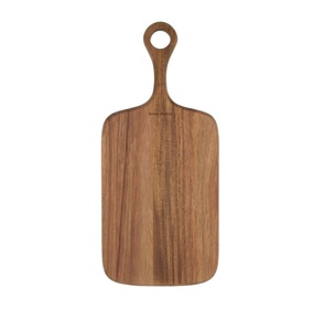Planche à découper en bois de style farmhouse, rectangulaire avec poignée, design minimaliste naturel, planche à découper en bois pour la cuisine - Product Image 1