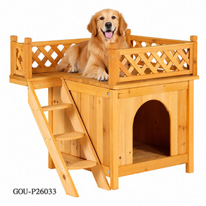 Casa de Madera para Perros con Plataforma Elevada en el Techo y Escalera - Product Image 2