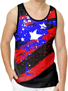 Camiseta sin mangas para hombre, transpirable, para gimnasio, fitness, entrenamiento, personalizada, tejida, con impresión por transferencia de calor, poliéster/algodón, estilo urbano. - Product Image 6