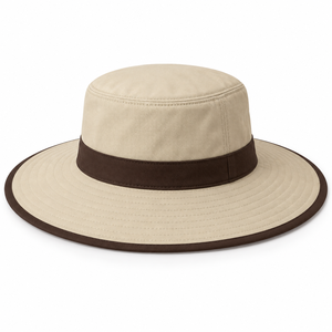 Sombrero Deportivo Tipo Bucket de Lona con Bloques de Color Verde y Banda de Contraste Blanca, Gorra de Verano para Hombre - Product Image 1