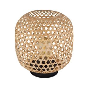 Lámpara de Mesa de Bambú Contemporánea con Diseño Simple, Luz Regulable, Material Natural, Estética para Dormitorio - Product Image 1