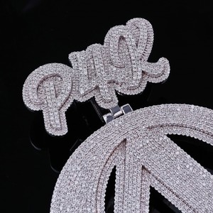 Pendentif élégant et luxueux en moissanite taillée, clarté VVS impeccable, plaqué rhodium, argent 925, cadeau hip-hop - Product Image 3