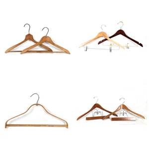 Cintres de fabrication sur mesure en bois antique de luxe, robustes, avec pochette en cuir, pour manteaux et costumes, avec logo, crochets HS, échantillon gratuit - Product Image 3
