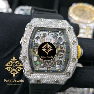 นาฬิกาข้อมือผู้ชาย Pahal Jewels หรูหรา ระบบจักรกล ตัวเรือนสแตนเลส สายยาง แสดงผลแบบอนาล็อก-ดิจิตอล โครโนกราฟ กระจกแซฟไฟร์ - Product Image 1