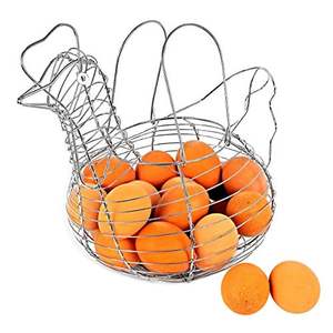Cesta de Almacenamiento de Huevos en Forma de Gallina, de Malla Metálica Negra, Marca Ware Manufacturing, Color Plateado, Ecológica y Ahorradora de Espacio - Product Image 6