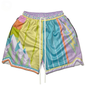 100% Polyester Fully Sublimation Unisex Basketball Custom Mens Mesh Shorts Double <b>Layer</b> Mesh Shorts With Pockets - Product Image 5