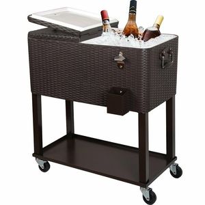 Carrello Frigo Portatile da Esterno 80QT con Ripiano per Patio o Picnic - Product Image 1