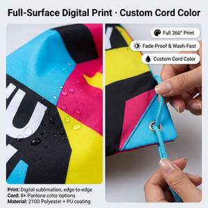 Sacs à cordon en polyester imperméables et résistants, personnalisables avec logo et couleur, motif dessin animé, pour chaussures de sport, sac de gym, sac à dos durable, voyage - Product Image 2