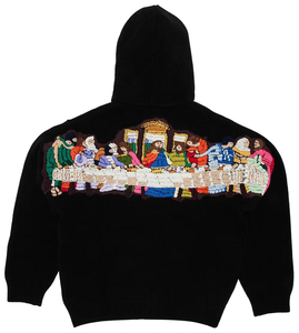 Boxy Fit Streetwear High-end Custom Men's Heavyweight Knitted Cotton DTG Print Graphic <b>Zip</b>-Up Rhinestone Hoodie - Product Image 6