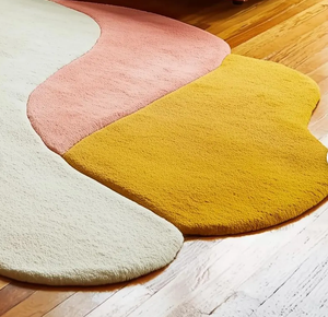 Alfombra de lana irregular hecha a mano con diseño moderno de alta calidad, ecológica, para sala de estar, habitaciones infantiles, hoteles y oficinas. - Product Image 4