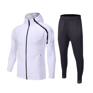 Ensemble de survêtement 2 pièces pour homme : veste à capuche zippée et pantalon de jogging, séchage rapide, idéal pour la gym, la course et l'entraînement, vêtements de sport, vente en gros, logo personnalisé - Product Image 1