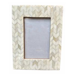 Handmade Braided Pattern Bone Inlay Cream Color for Tabletop <b>Photo</b> <b>Frame</b> for Home Decor Living Room Office Desk - Product Image 3