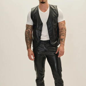 Private Label New Design Men Leather <b>Vest</b> Hot Selling Bulk Quantity Comfortable Fit Men Leather <b>Vest</b> - Product Image 5
