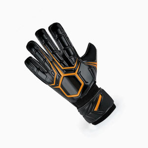 Excellent Quality Leather Goalkeeper <b>Gloves</b> <b>Black</b> Color Full Finger Anti Slip Lightweight Breathable Football Protection Club - Product Image 2