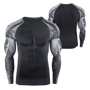 Rashguards de Spandex con Estampado Digital Personalizado para Hombre, Manga Larga, Alta Calidad, con Soporte OEM - Product Image 1
