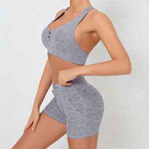 บราโยคะแบบ T-Back ทันสมัย ใส่สบาย ระบายอากาศได้ดี เหมาะสำหรับออกกำลังกาย วิ่งกลางแจ้ง บราออกกำลังกาย โลโก้ด้านหน้า กระชับพอดีตัว สวมใส่สบาย - Product Image 3