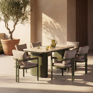 Juego de Comedor con Mesa Rectangular y Seis Sillas con Respaldo Sólido y Cojín Extraíble para Muebles del Hogar - Product Image 4