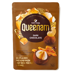 ช็อกโกแลตดรากีคุณภาพเยี่ยมจากผู้ผลิตโดยตรง ฮาลาล รับผลิตแบบ OEM/ODM ช็อกโกแลตดำเคลือบคาราเมล อัลมอนด์ เม็ดมะม่วงหิมพานต์ แมคคาเดเมีย 75 กรัม - Product Image 1