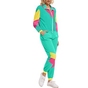 Women Color Blocking Tracksuit Full Sleeve Zipper Sporty <b>Jogging</b> <b>Suit</b> With Side Pockets Spring Wear - Product Image 2