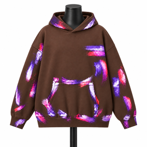 Sudadera con Capucha Oversize Rosa Transpirable de 400g con Cremallera, Estilo Urbano, de Felpa Francesa, con Bolsillo y Bordado de Lentejuelas, Marca Personalizada, Unisex - Product Image 1