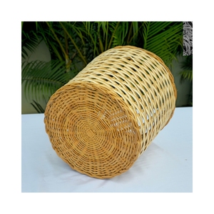 Eco-friendly round rattan <b>containers</b> for versatile use in hospitality and home decor - Product Image 2