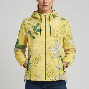 Outdoor Hooded <b>Jacket</b> For <b>Women</b> <b>Lightweight</b> Windbreaker Sportswear Fabric Zip Closure Casual Athletic Fit With Pocket - Product Image 5
