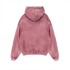 เสื้อฮู้ดดี้สีชมพูทรงหลวมแบบดรอปโชว์เดอร์ ล้างสีแบบแอซิดวอช ผ้าฝ้ายแท้ 100% เฟรนช์เทอร์รี่ ดีไซน์กระเป๋าแบบลำลอง ทรงโอเวอร์ไซส์ ใส่ได้ทั้งชายและหญิง เหมาะสำหรับฤดูหนาว - Product Image 2