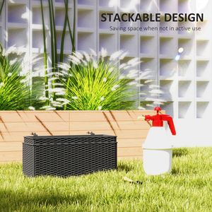 Set di 2 Vasi da Fiori Sospesi Neri Effetto Rattan da 20 Pollici con Ganci e Fori di Drenaggio per Accessori da Recinzione - Product Image 5