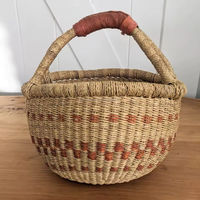 Fabricant durable de panier de marché de paille de panier de Bolga de jonc de mer fait à la main écologique du Vietnam